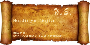 Weidinger Sejla névjegykártya